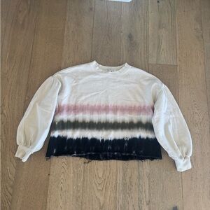 Z Supply Tempest Striped Tie Dyed Sweatshirt XS